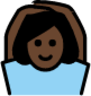 woman gesturing OK: dark skin tone emoji