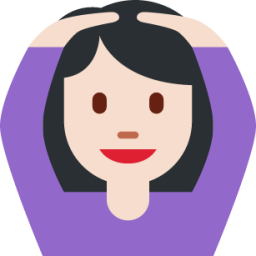 woman gesturing OK: light skin tone emoji