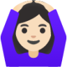 woman gesturing OK: light skin tone emoji
