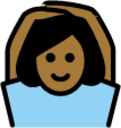 woman gesturing OK: medium-dark skin tone emoji