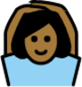 woman gesturing OK: medium-dark skin tone emoji