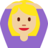 woman gesturing OK: medium-light skin tone emoji