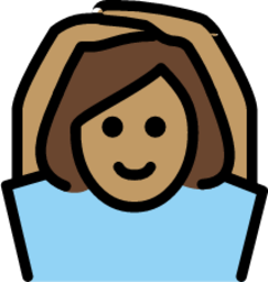 woman gesturing OK: medium skin tone emoji