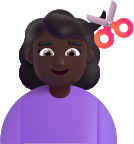 woman getting haircut dark emoji