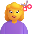 woman getting haircut default emoji