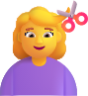 woman getting haircut default emoji