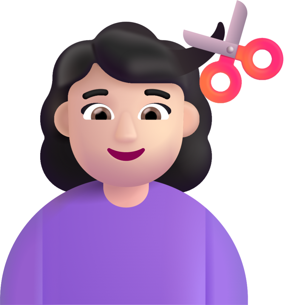 woman getting haircut light emoji