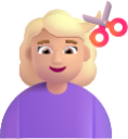 woman getting haircut medium light emoji