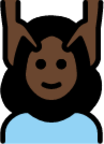 woman getting massage: dark skin tone emoji