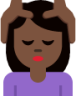 woman getting massage: dark skin tone emoji