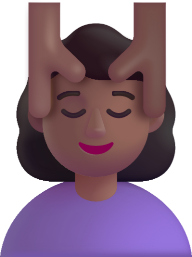 woman getting massage medium dark emoji