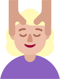 woman getting massage medium light emoji