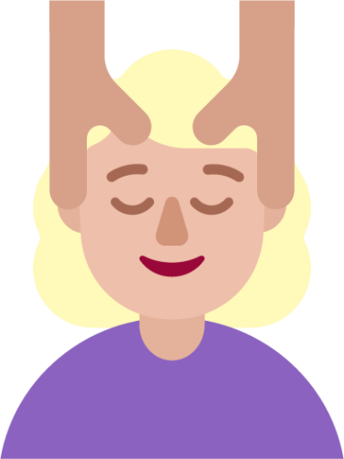 woman getting massage medium light emoji