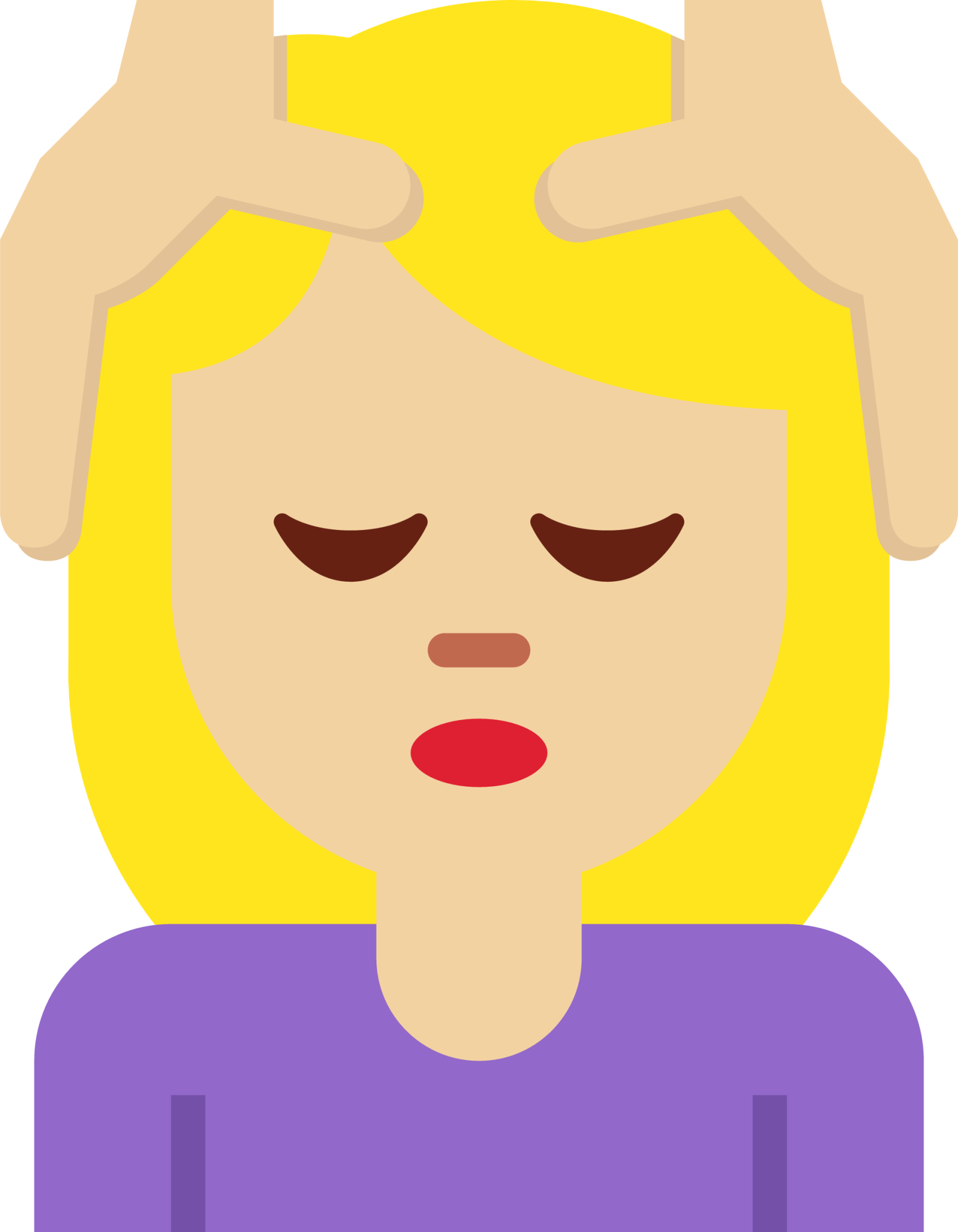 woman getting massage: medium-light skin tone emoji