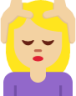 woman getting massage: medium-light skin tone emoji