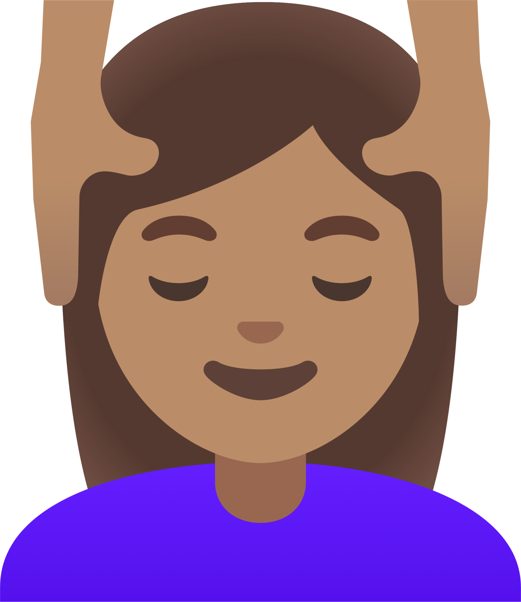 woman getting massage: medium skin tone emoji
