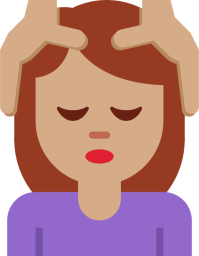 woman getting massage: medium skin tone emoji