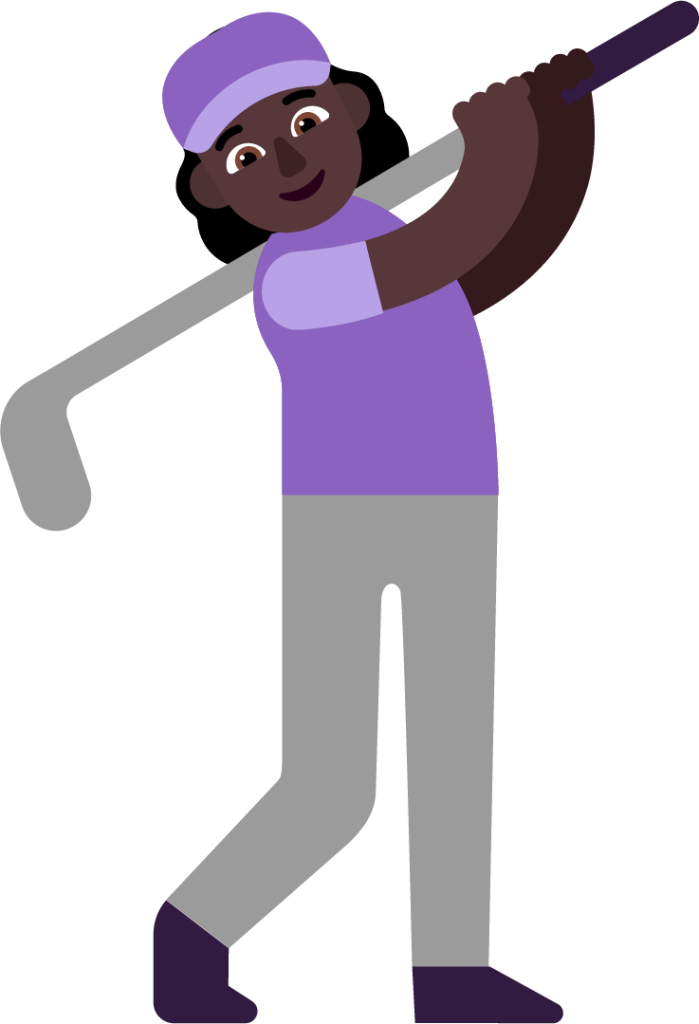 woman golfing dark emoji