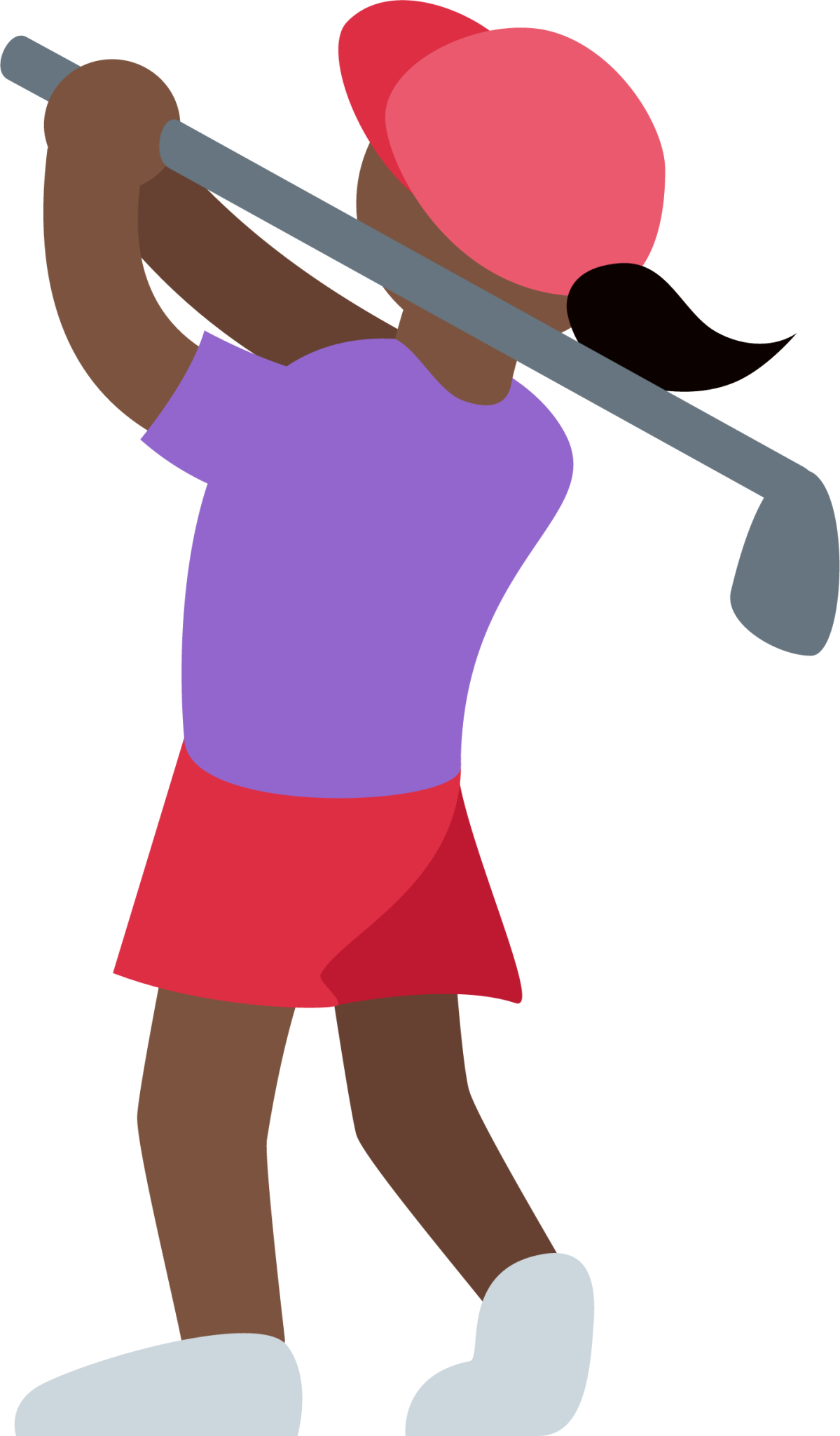 woman golfing: dark skin tone emoji