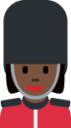 woman guard: dark skin tone emoji
