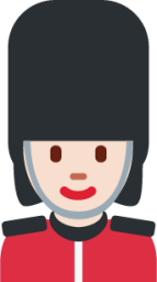 woman guard: light skin tone emoji
