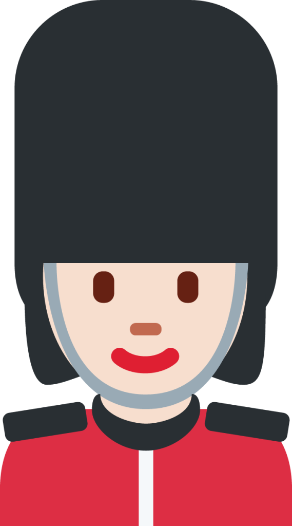 woman guard: light skin tone emoji