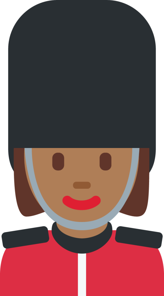 woman guard: medium-dark skin tone emoji