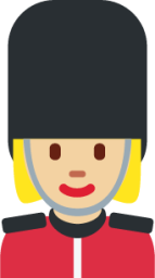 woman guard: medium-light skin tone emoji