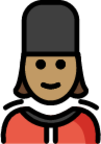 woman guard: medium skin tone emoji