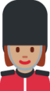 woman guard: medium skin tone emoji