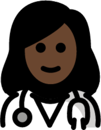 woman health worker: dark skin tone emoji