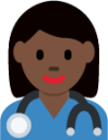 woman health worker: dark skin tone emoji