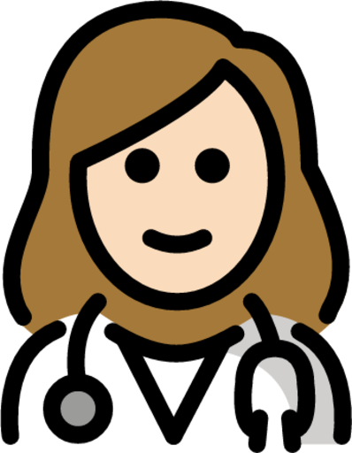 woman health worker: light skin tone emoji