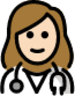 woman health worker: light skin tone emoji