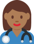 woman health worker: medium-dark skin tone emoji