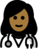 woman health worker: medium-dark skin tone emoji