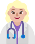 woman health worker medium light emoji