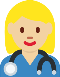 woman health worker: medium-light skin tone emoji