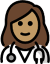 woman health worker: medium skin tone emoji