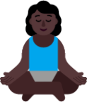 woman in lotus position dark emoji