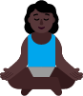 woman in lotus position dark emoji