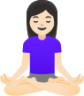 woman in lotus position: light skin tone emoji