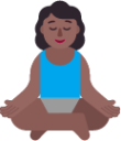 woman in lotus position medium dark emoji