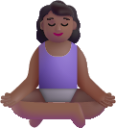 woman in lotus position medium dark emoji