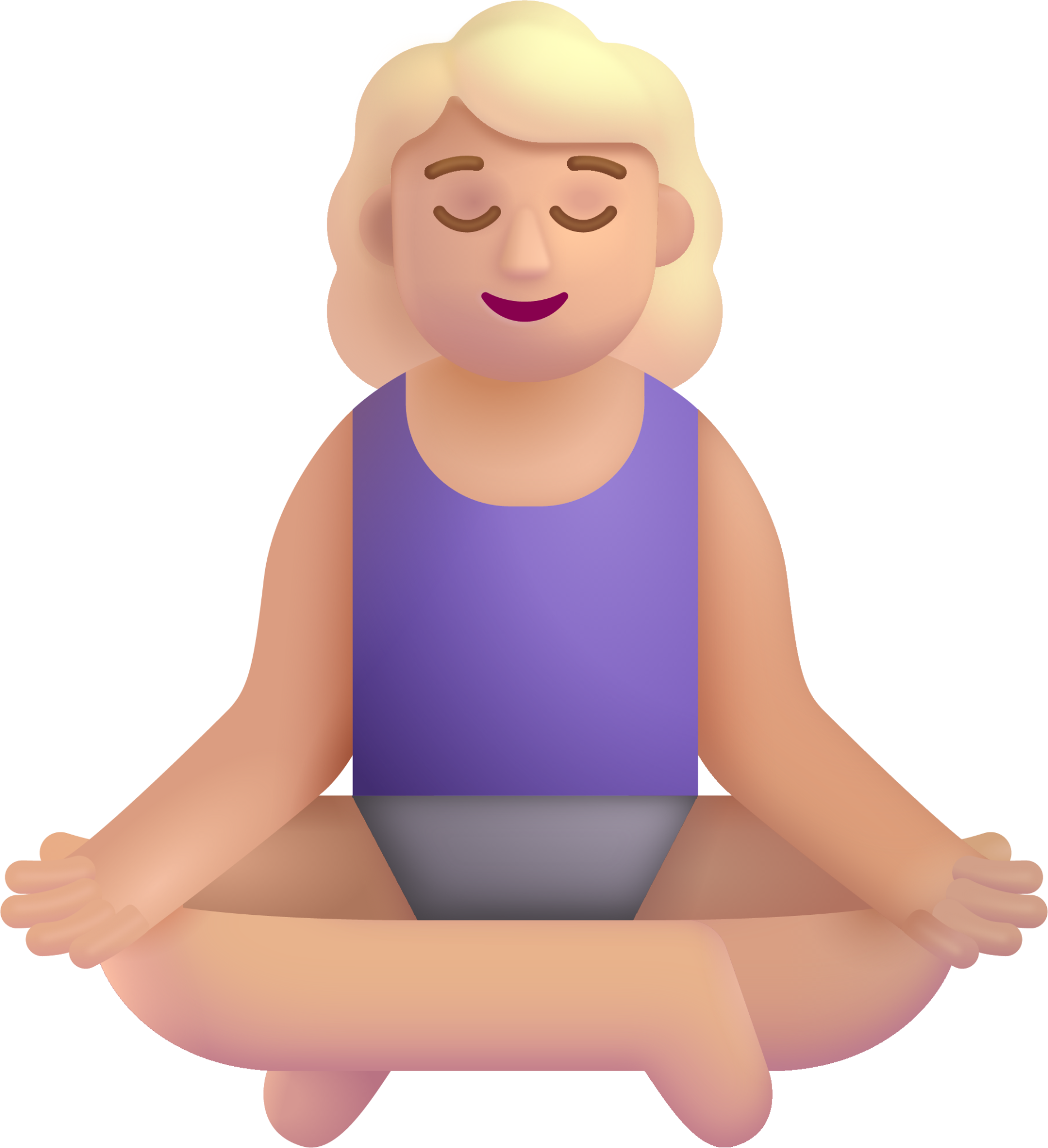 woman in lotus position medium light emoji