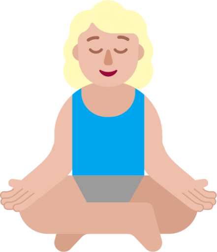 woman in lotus position medium light emoji