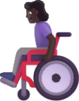 woman in manual wheelchair dark emoji