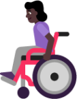 woman in manual wheelchair dark emoji