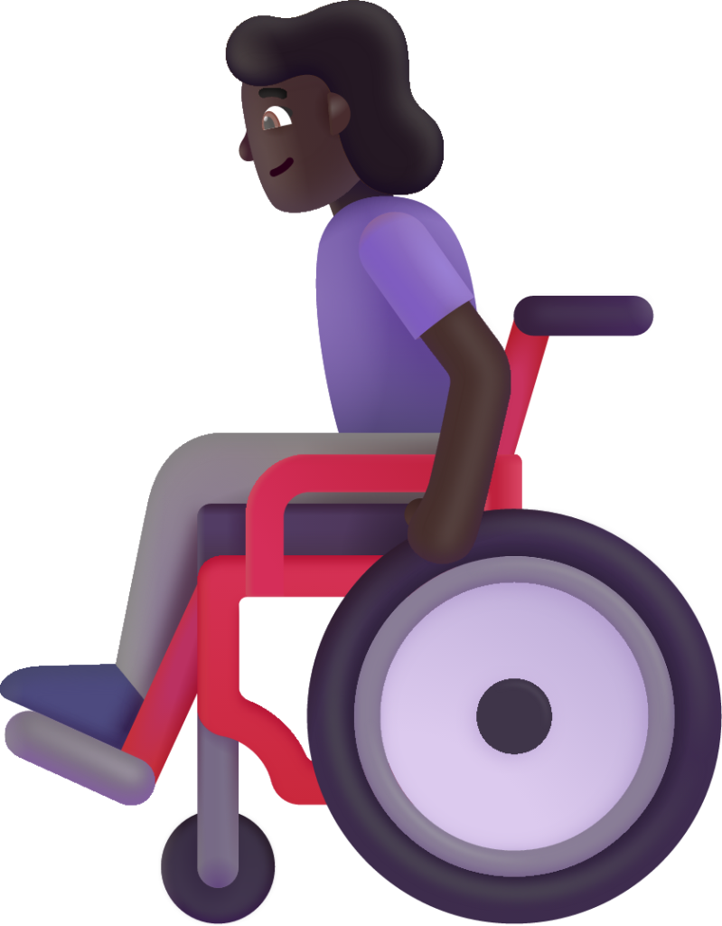 woman in manual wheelchair dark emoji