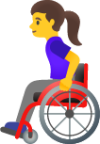 woman in manual wheelchair emoji